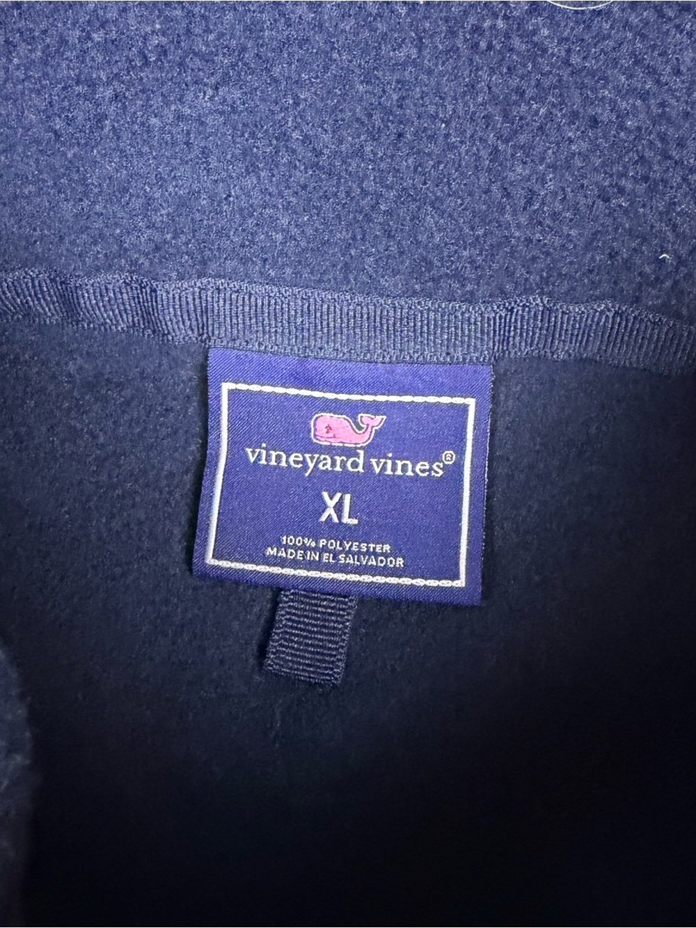 Atlanta Braves Vineyard Vines Navy Quarter-Zip Pullover with Red Accent Logo - Picture 4 of 11